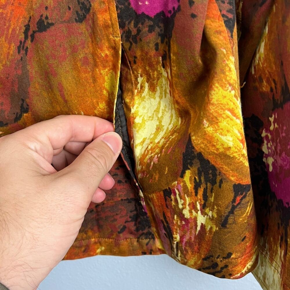 Chico's Women's L Jacket Blazer Floral Beaded Art to Wear Stretch Colorful Party - Picture 5 of 11